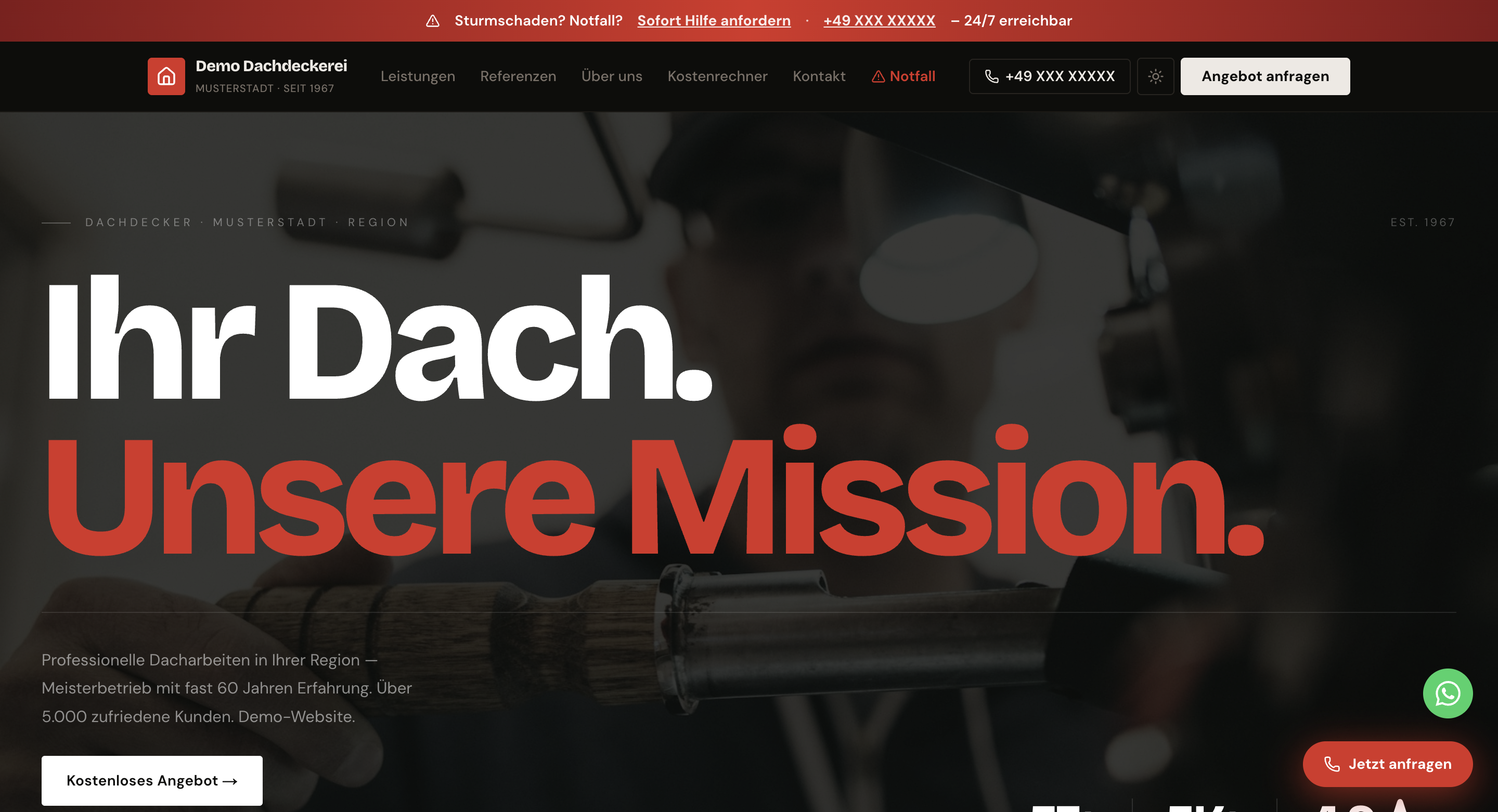 Dachdeckerei Website